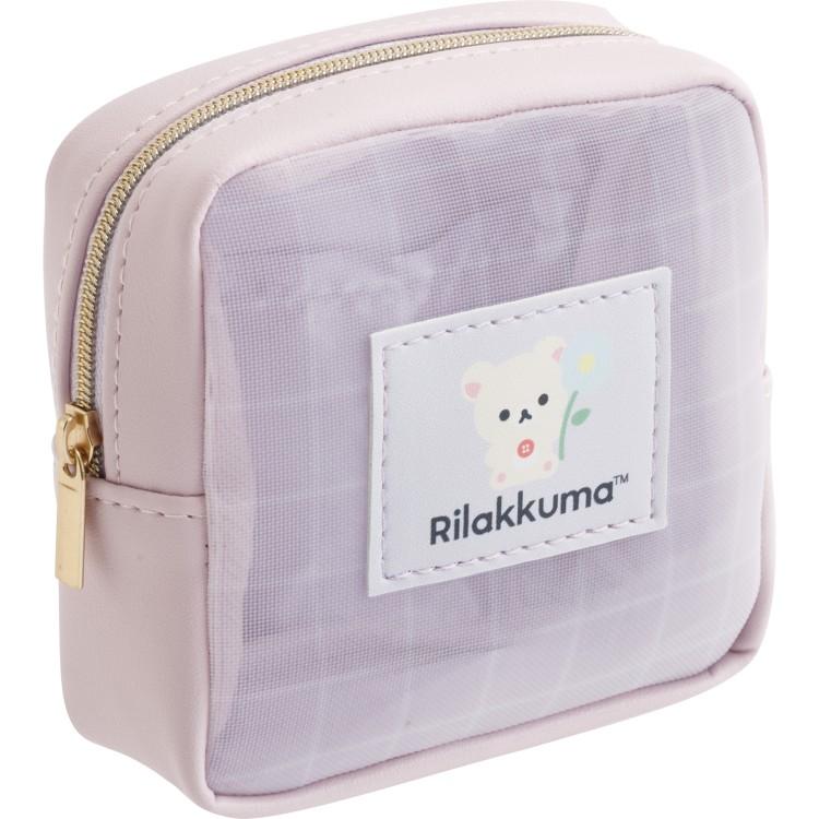 Korilakkuma Mesh Square Pouch Purple BASIC RILAKKUMA San-X Japan 2025