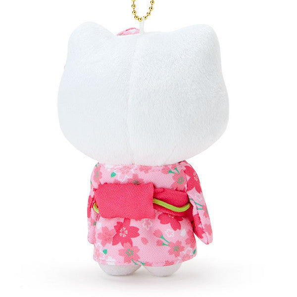 Hello Kitty Plush Mascot Holder Keychain Kimono Sakura Sanrio Japan 2024