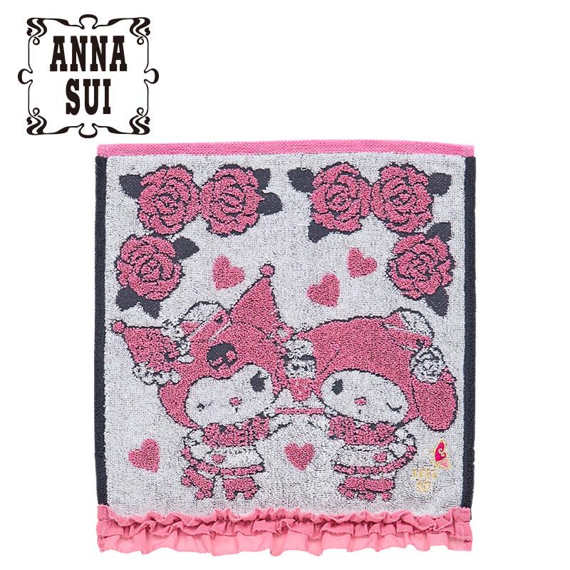 My Melody & Kuromi ANNA SUI Towel Handkerchief Frill Pink Sanrio Japan 2025