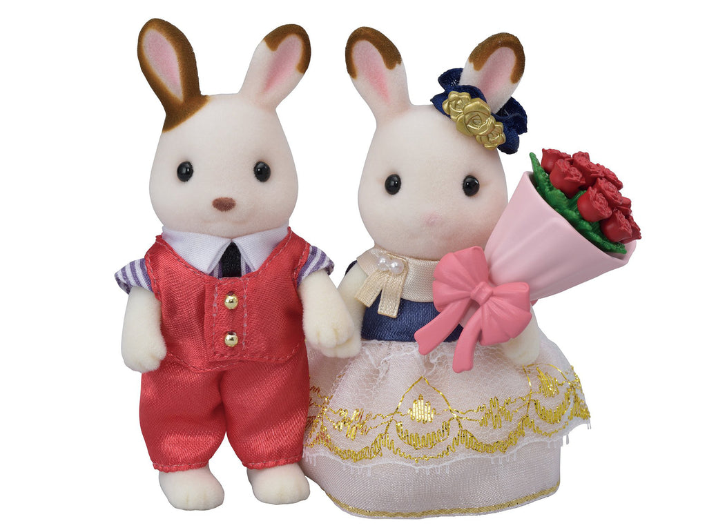 Sylvanian Families Town Series Cute Couple Set Rabbit Doll TVS-08 Japan