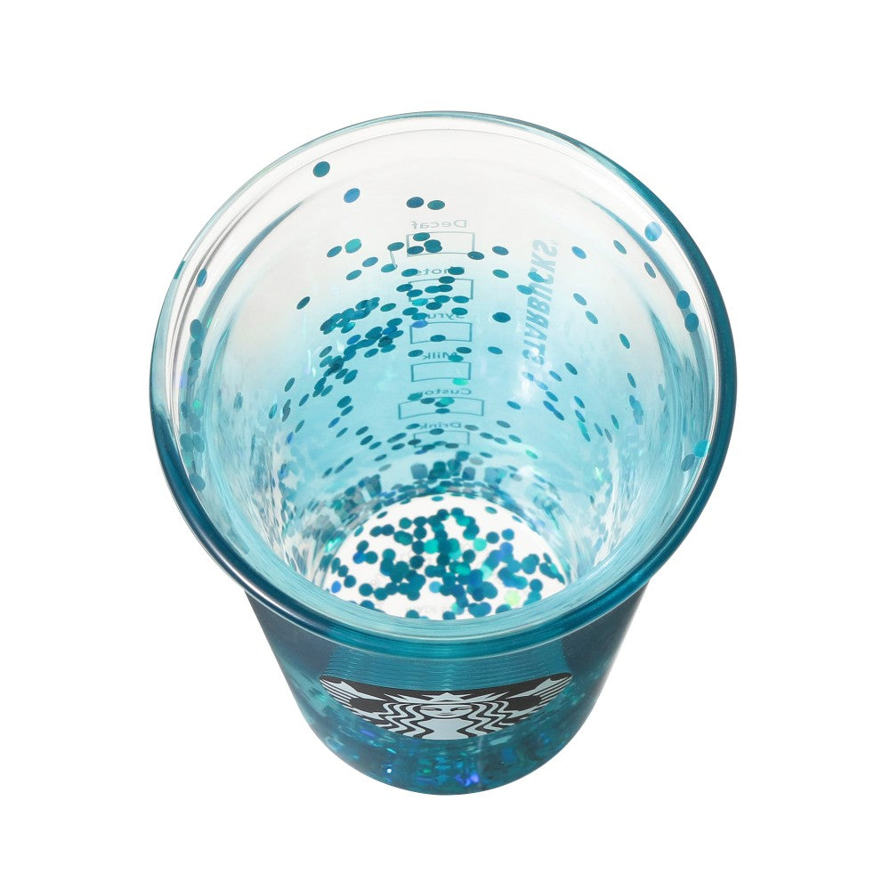 Starbucks Japan Double wall Glass Cup Turquoise Gradation 355ml 2025