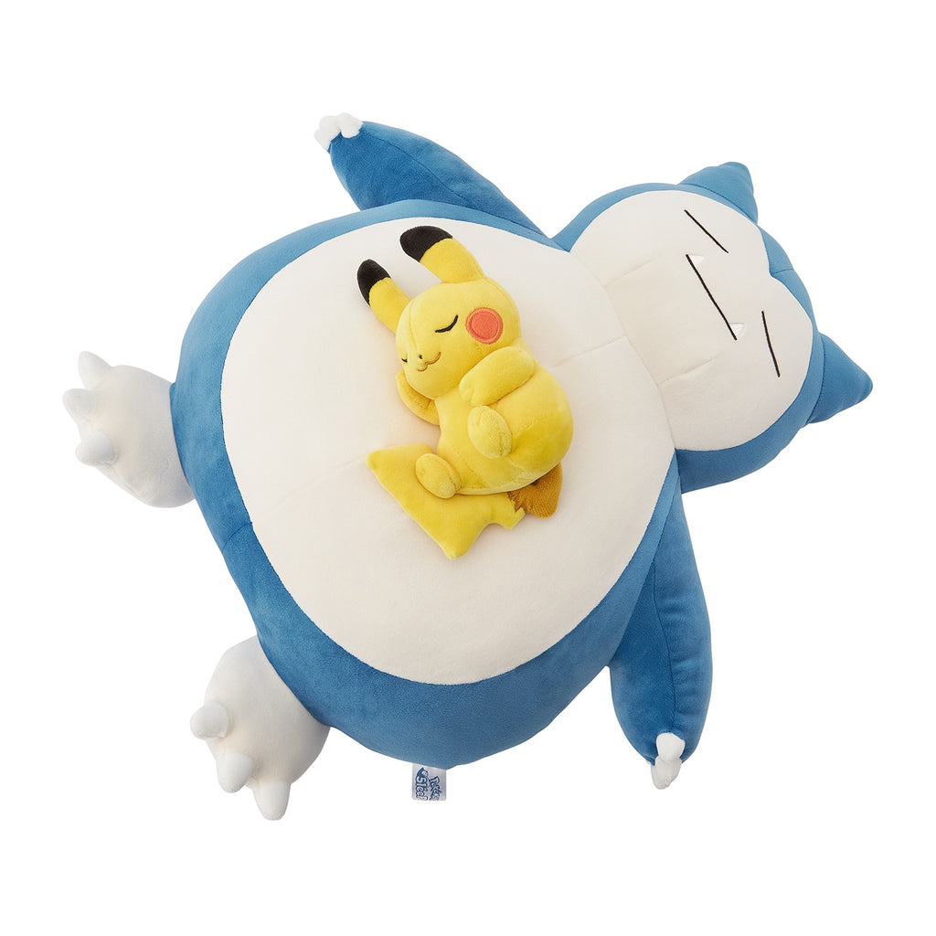 Pikachu & Snorlax Kabigon Soft Plush Doll Good Night Pokemon Sleep Center Japan