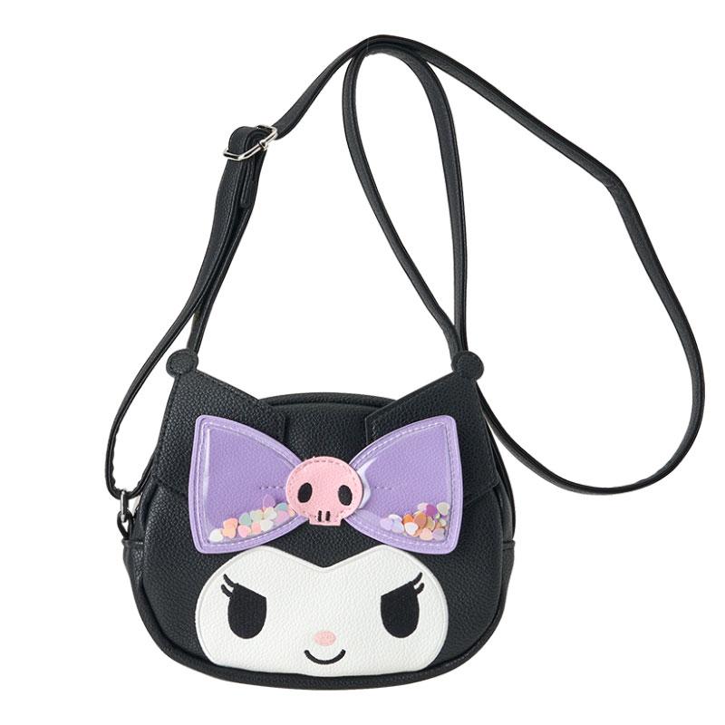 Kuromi Kids Shoulder Bag Face Shape Black Sanrio Japan 2024