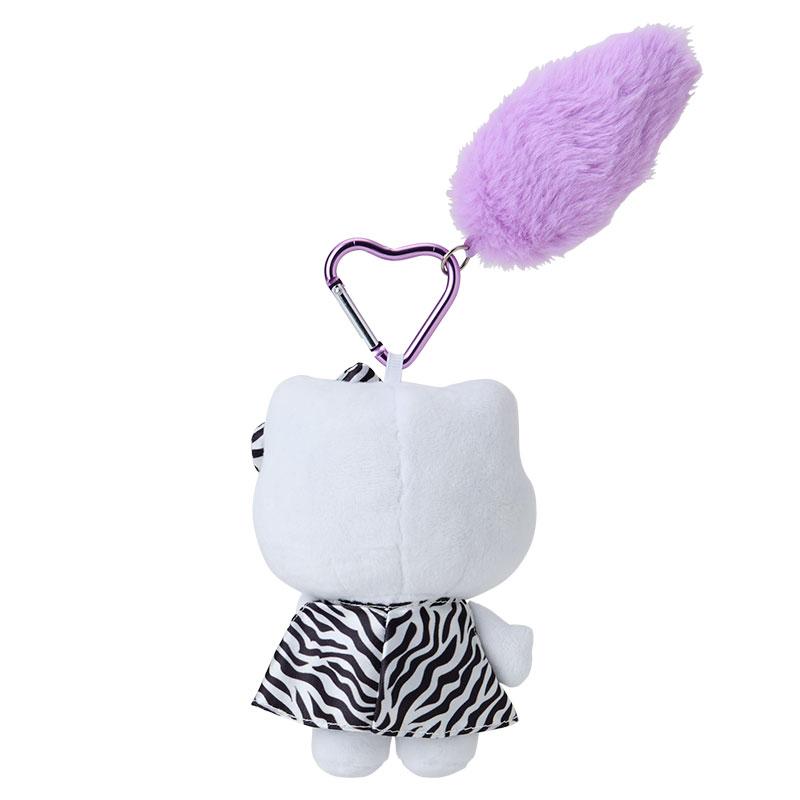 Hello Kitty Plush Keychain With Tail Zebra GOGO GAL Collection Sanrio Japan