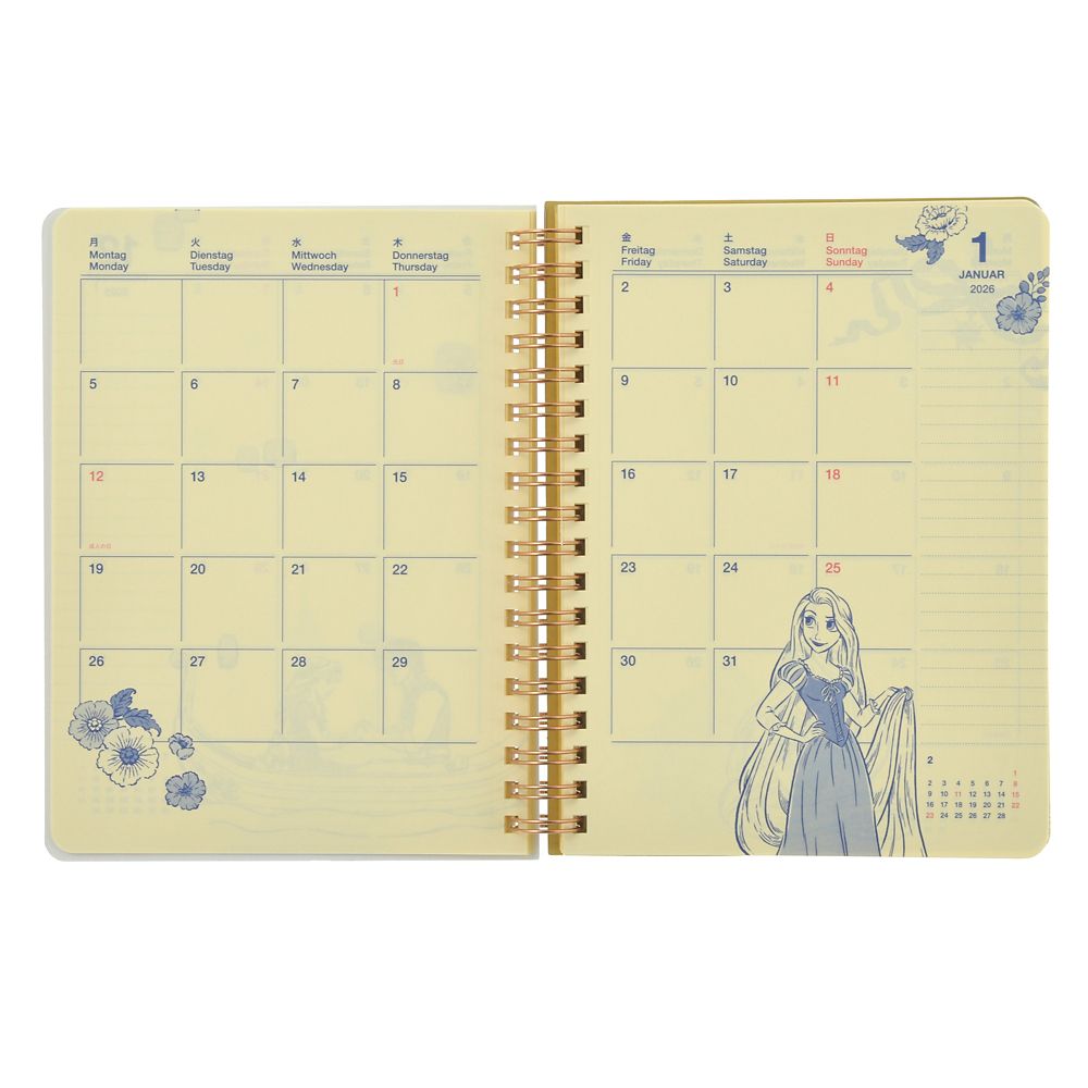 Tangled Rapunzel 2026 Schedule Book B6 Rollbahn Diary L Disney Store Japan