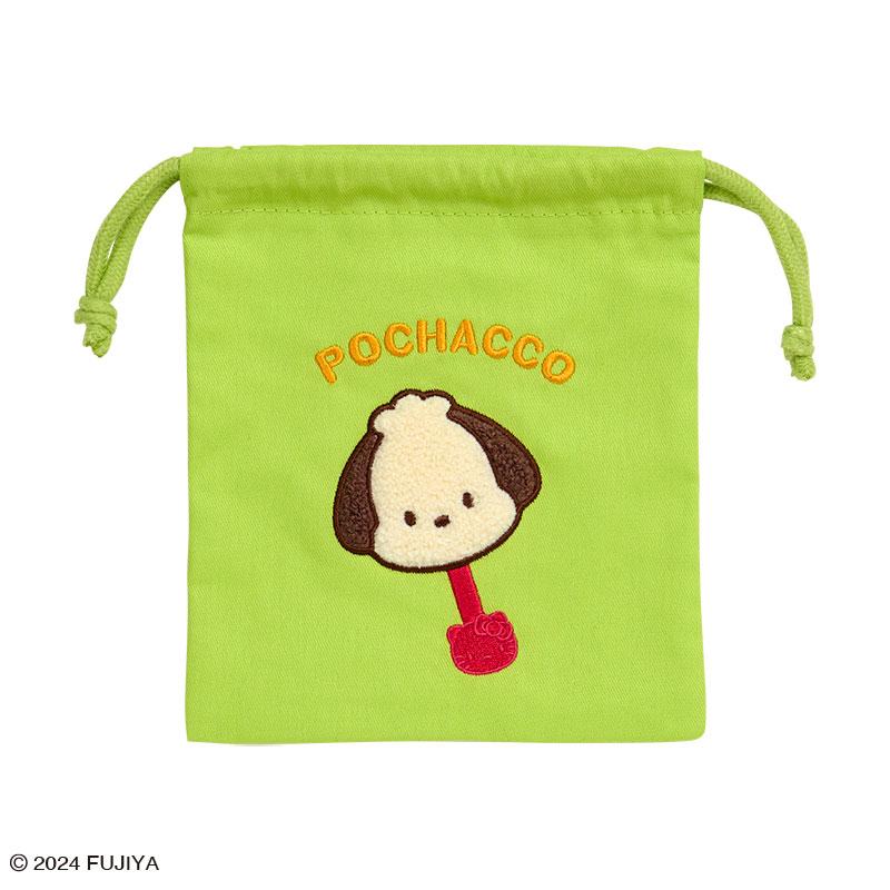 Pochacco Drawstring Pouch Sanrio Characters Chocolate Sagara Embroidery Japan