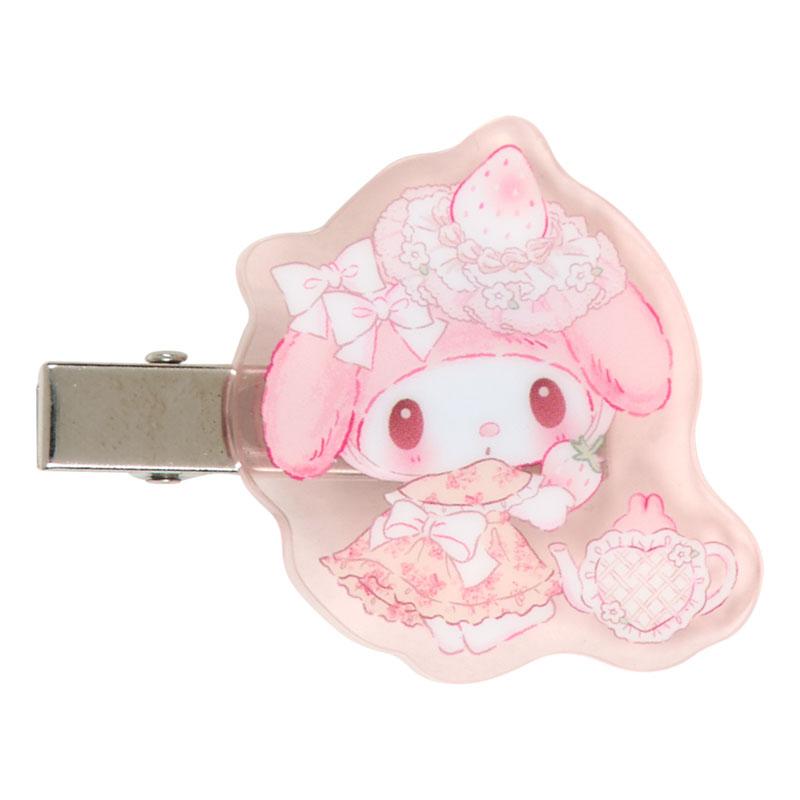 My Melody Acrylic Hair Clip White Strawberry Tea Time Sanrio Japan 2025