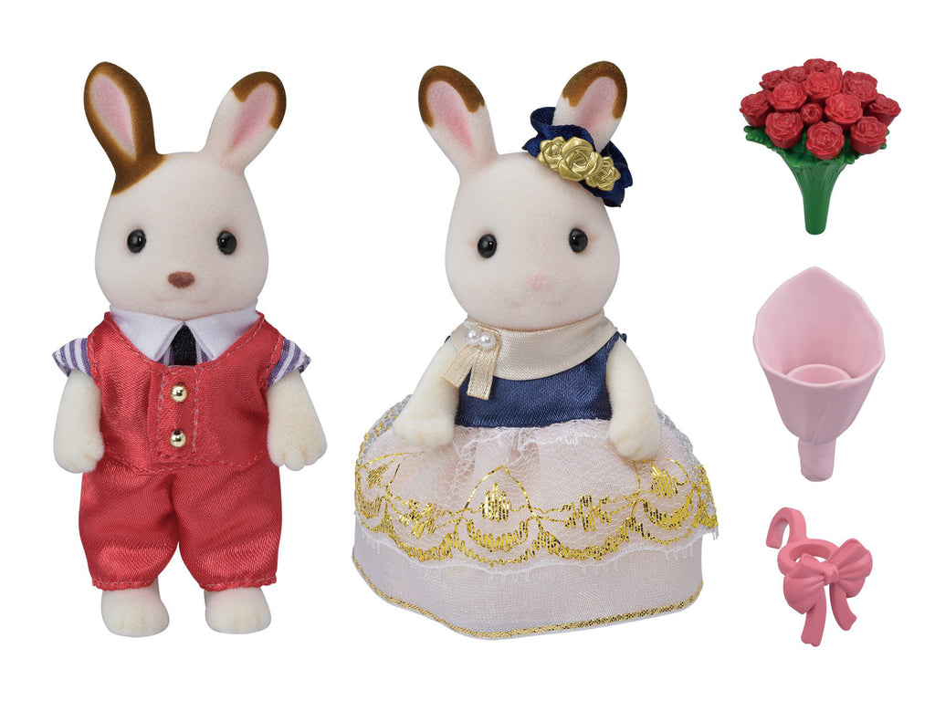 Sylvanian Families Town Series Cute Couple Set Rabbit Doll TVS-08 Japan