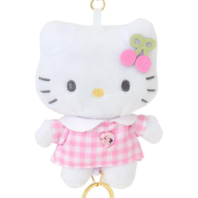 Hello Kitty Plush Mascot Holder Keychain with Reel Cherry Sanrio Japan 2025