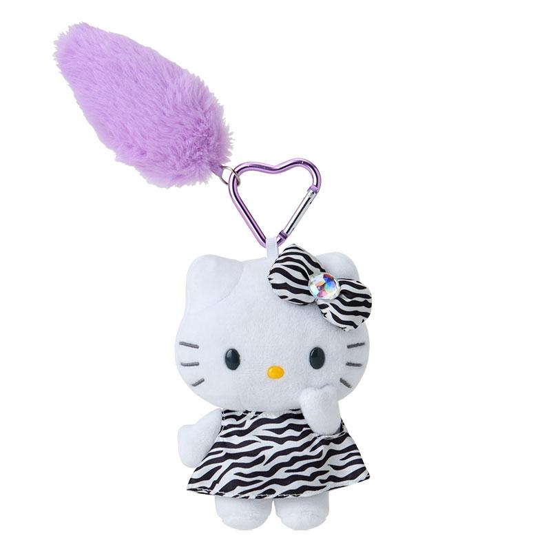 Hello Kitty Plush Keychain With Tail Zebra GOGO GAL Collection Sanrio Japan