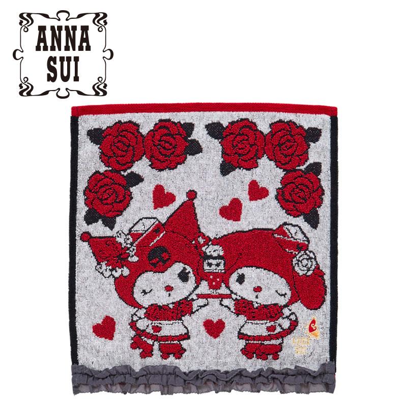 My Melody & Kuromi ANNA SUI Towel Handkerchief Frill Red Sanrio Japan 2025