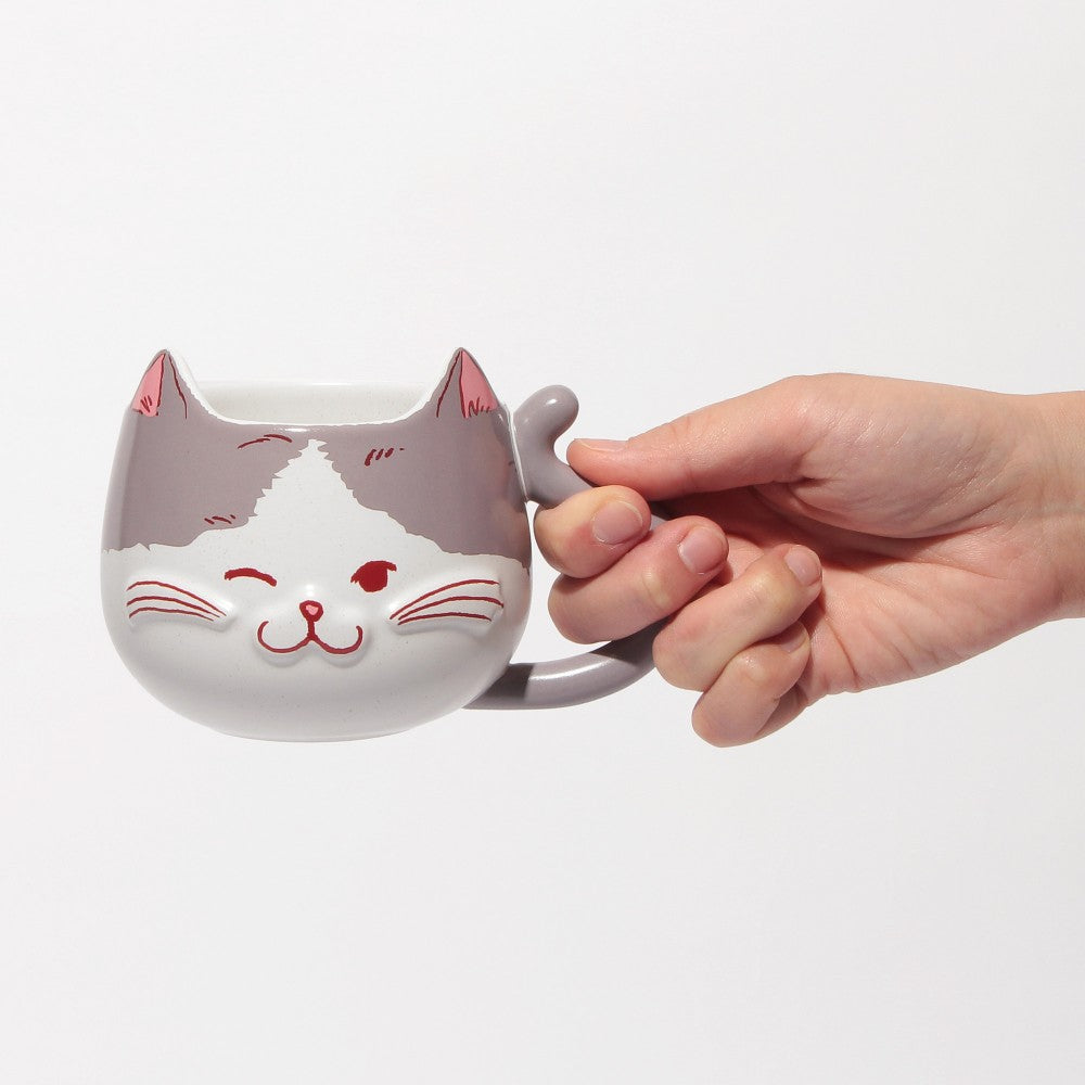 Starbucks Japan Valentine's 2025 Mug Cup Cat Face Gray 355ml