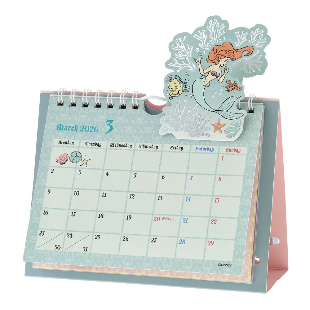 Disney Princess Calendar Desktop 2026 Pop Up Metallic Disney Store Japan