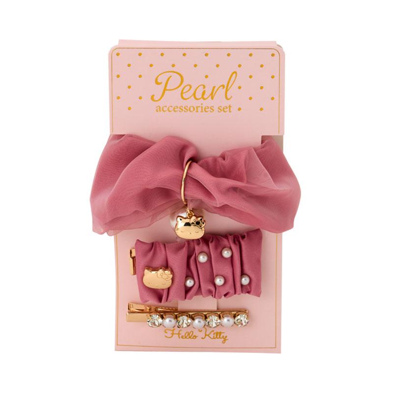 Hello Kitty Scrunchy Ponytail Holder Pearl Hair Accessories Sanrio Japan 2025