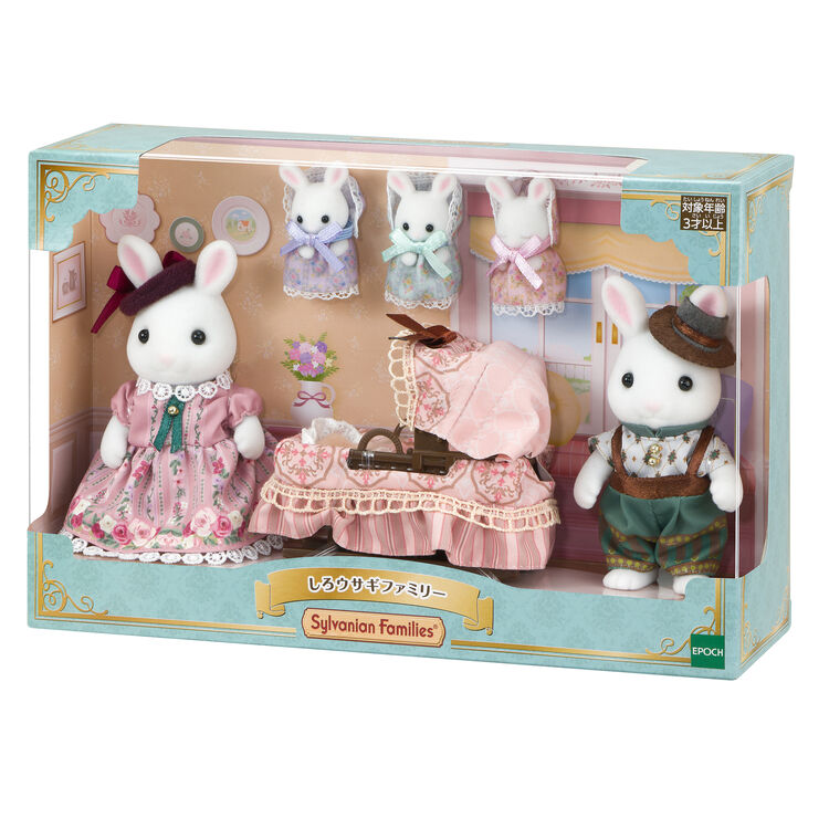 Sylvanian Families White Rabbit Family Pretend Play Doll Set EPOCH Japan 2024
