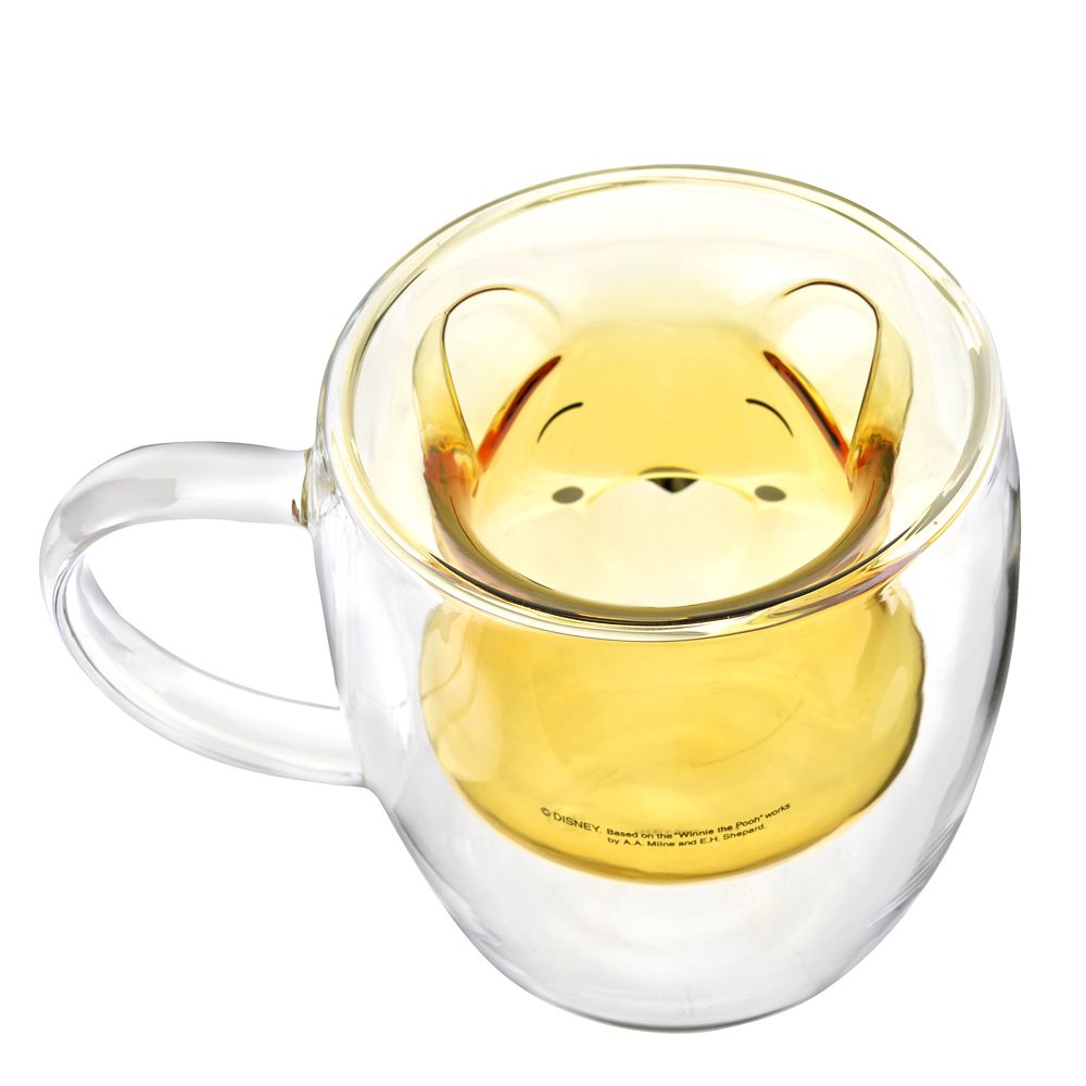 Winnie the Pooh Double Wall Glass Mug Cup Disney Store Japan 2025 Drinkware