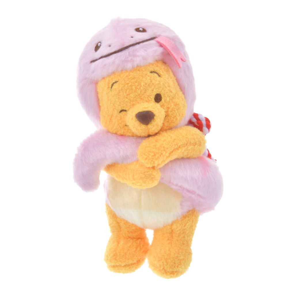 Winnie the Pooh Plush Keychain Pink ETO 2025 Disney Store Japan New Year Snake