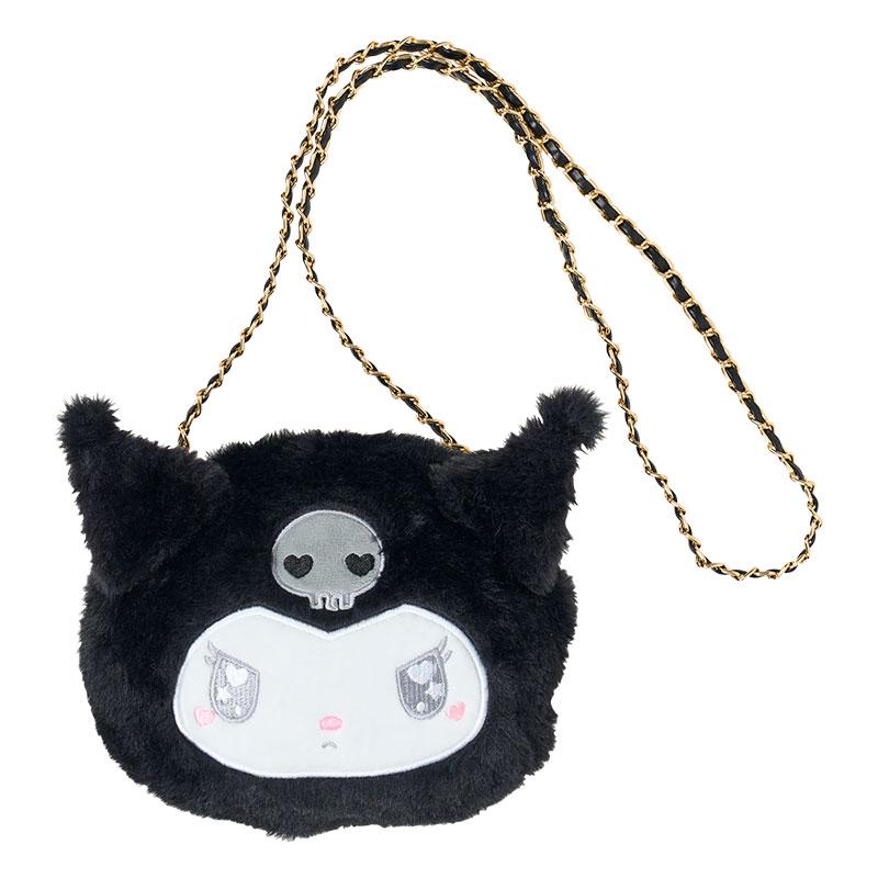 Kuromi Fur Shoulder Bag Face Shape Sanrio Japan 2024