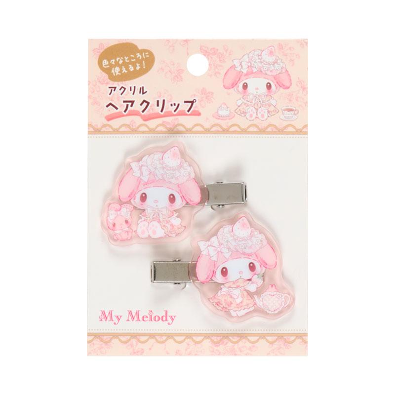 My Melody Acrylic Hair Clip White Strawberry Tea Time Sanrio Japan 2025
