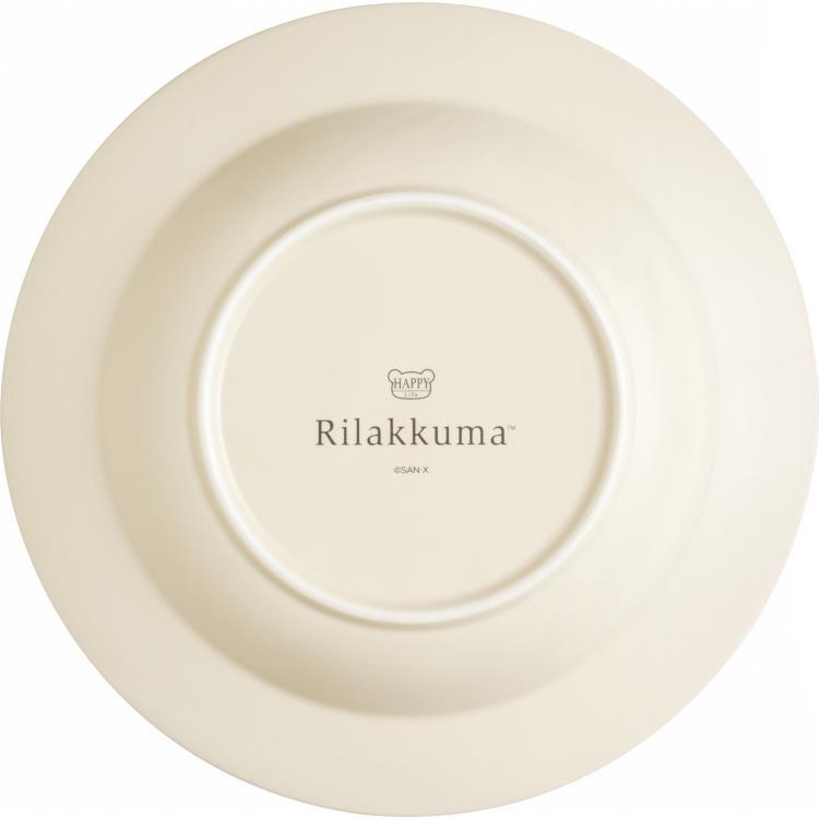 Rilakkuma Pasta Curry Rice Plate Lettering 24cm Beige San-X Japan 2025