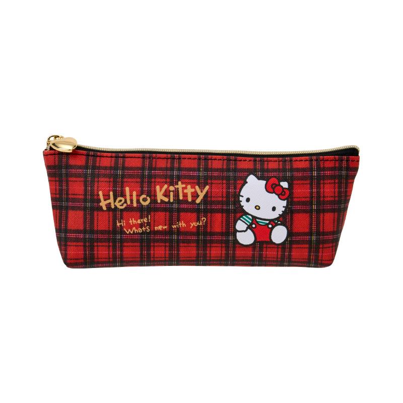 Hello Kitty Pen Case Pencil Pouch Plaid Retro Cute Sanrio Japan 2025