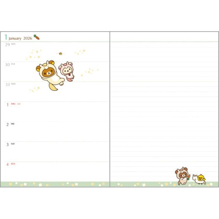 Rilakkuma 2026 Schedule Book B6 Weekly Eto Zodiac Horse Purple San-X Japan
