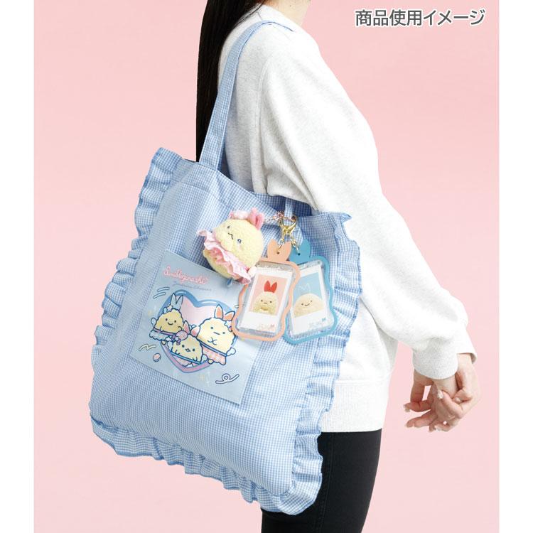 Sumikko Gurashi Tote Bag Gingham Plaid Blue Dreaming Tails San-X Japan 2025