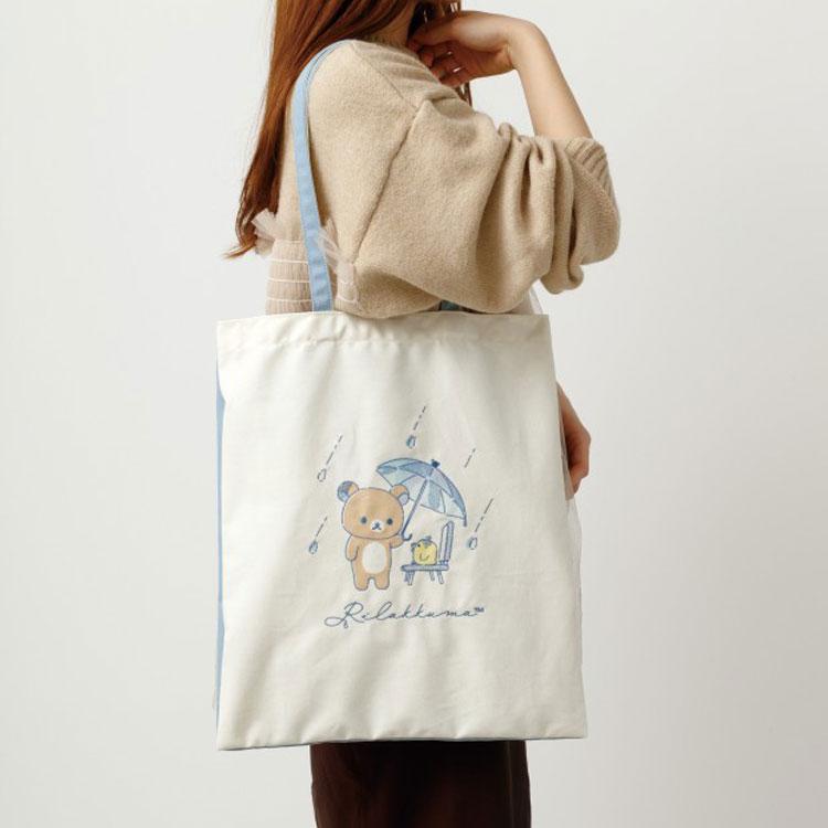 Rilakkuma Canvas Tote Bag Rain then Sunny San-X Japan 2025