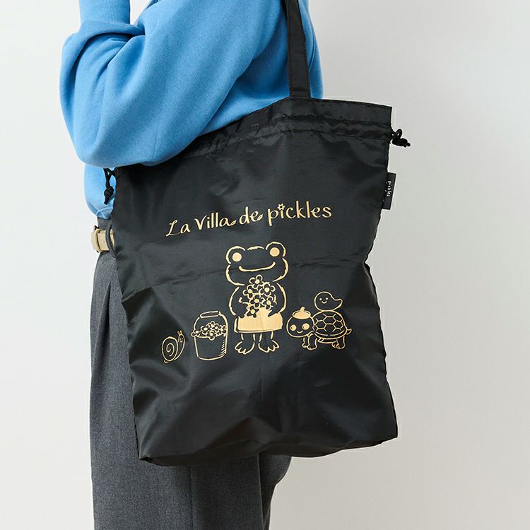 La Villa de Pickles Drawstring Tote Bag Black Pickles the Frog Japan 2024 Limit