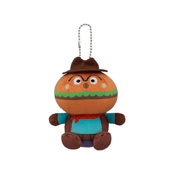 Hamburger kid Mochi Fluffy Marshmallow Plush Keychain Anpanman Japan