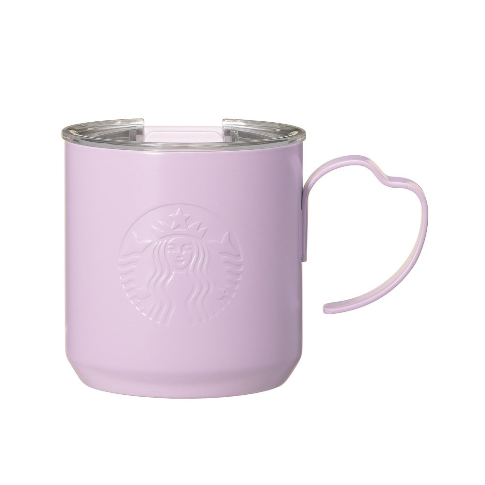 Starbucks Japan SAKURA 2025 Stainless Mug Cup Petal Handle Purple 355ml