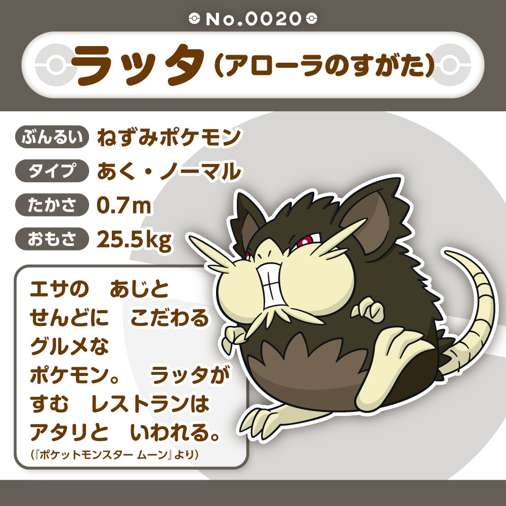Raticate Ratta Alolan Form Plush Doll Sun & Moon Pokemon fit Center Japan #20
