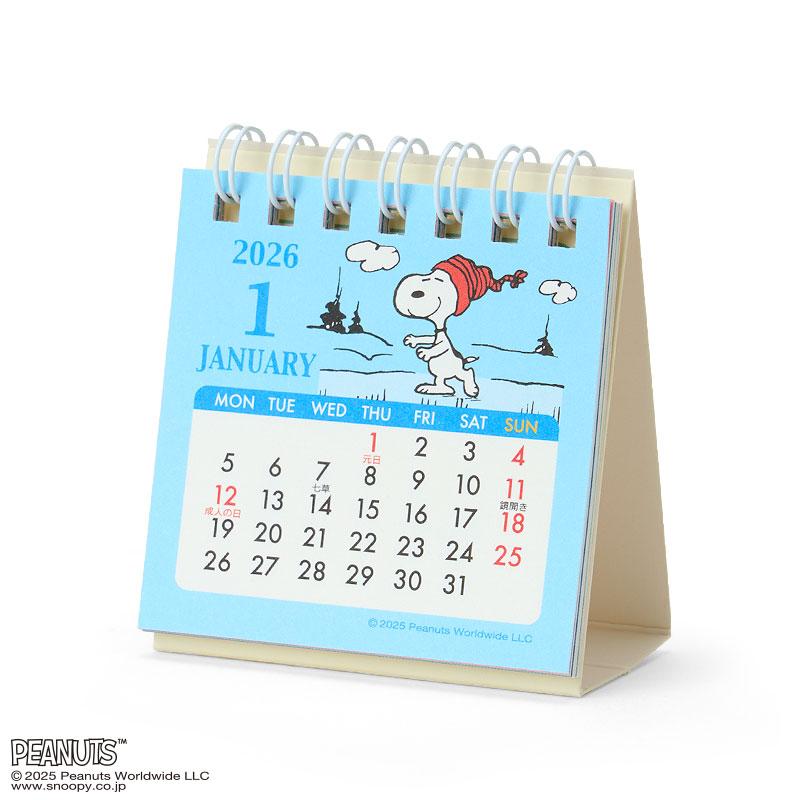 PEANUTS Snoopy Ring Calendar Desktop 2026 mini Sanrio Japan