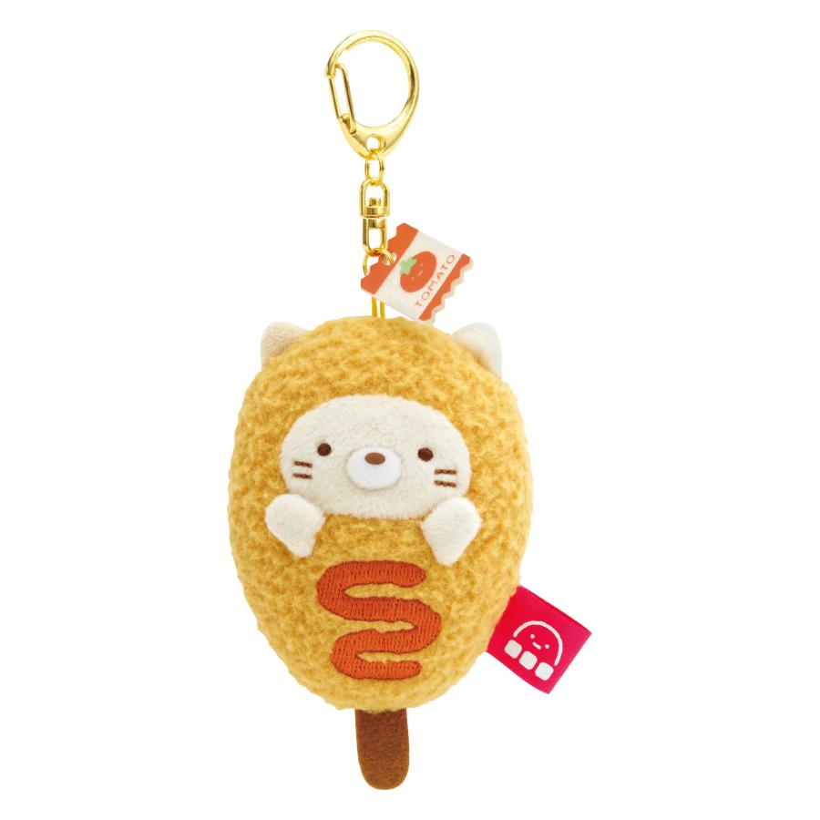 Sumikko Gurashi Neko Cat Corn Dog Plush Keychain San-X Japan 2024 Store Limit