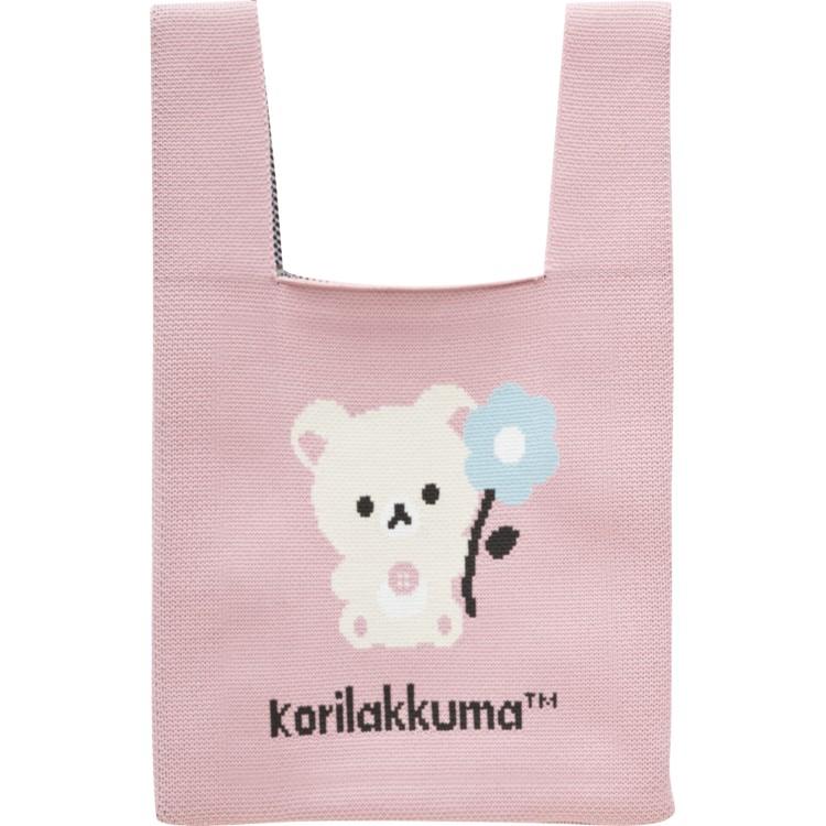 Korilakkuma Knit Bag Pink BASIC RILAKKUMA Flower San-X Japan 2025