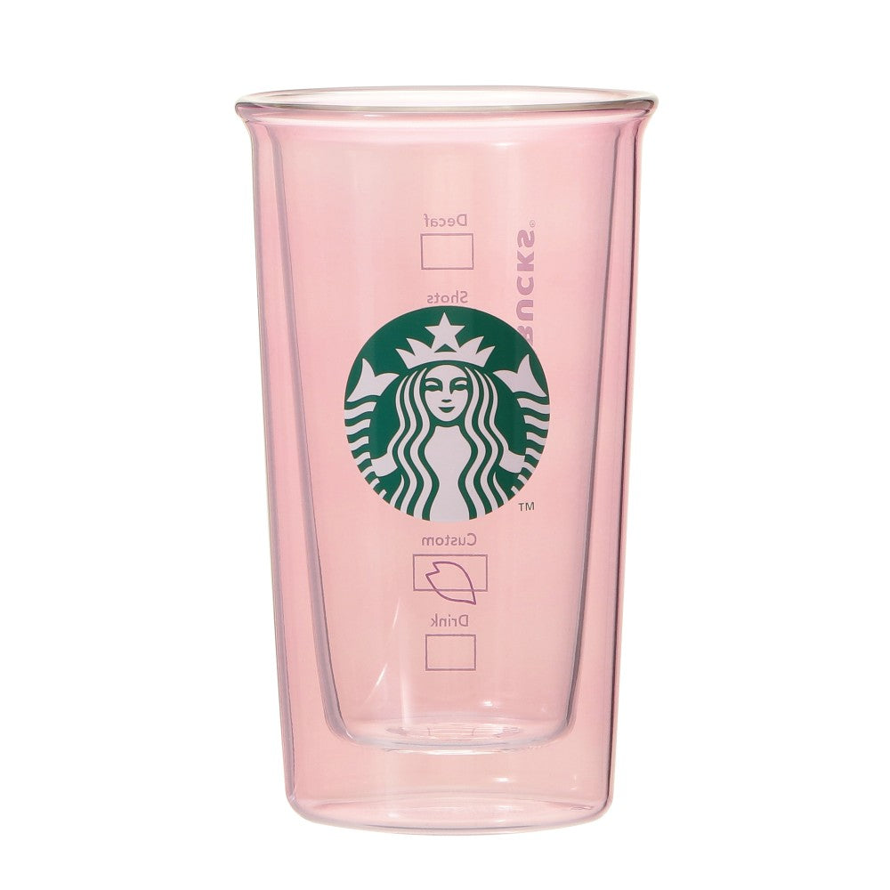 Starbucks Japan SAKURA 2025 Double Wall Glass Pale Pink 355ml