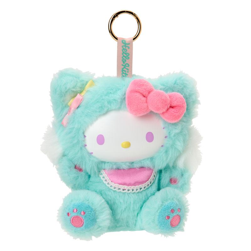 Hello Kitty Plush Keychain Fur Face Cat Green Sanrio Japan 2025