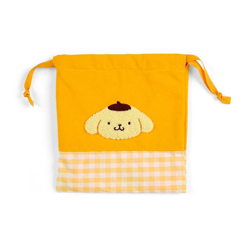 Pom Pom Purin Drawstring Pouch Sagara Embroidery Yellow Sanrio Japan