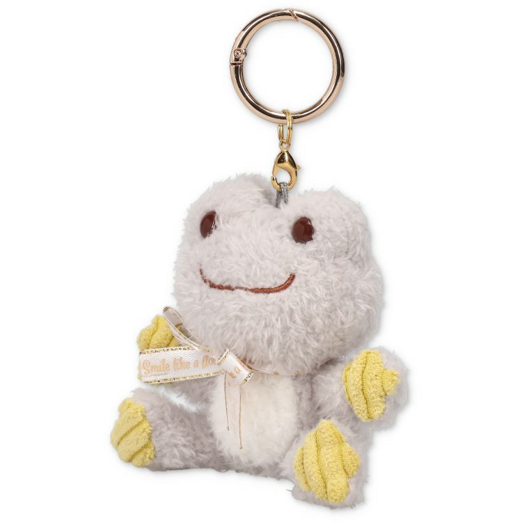 Pickles the Frog Carabiner Plush Keychain Smile Hop Gray Yellow Japan 2024