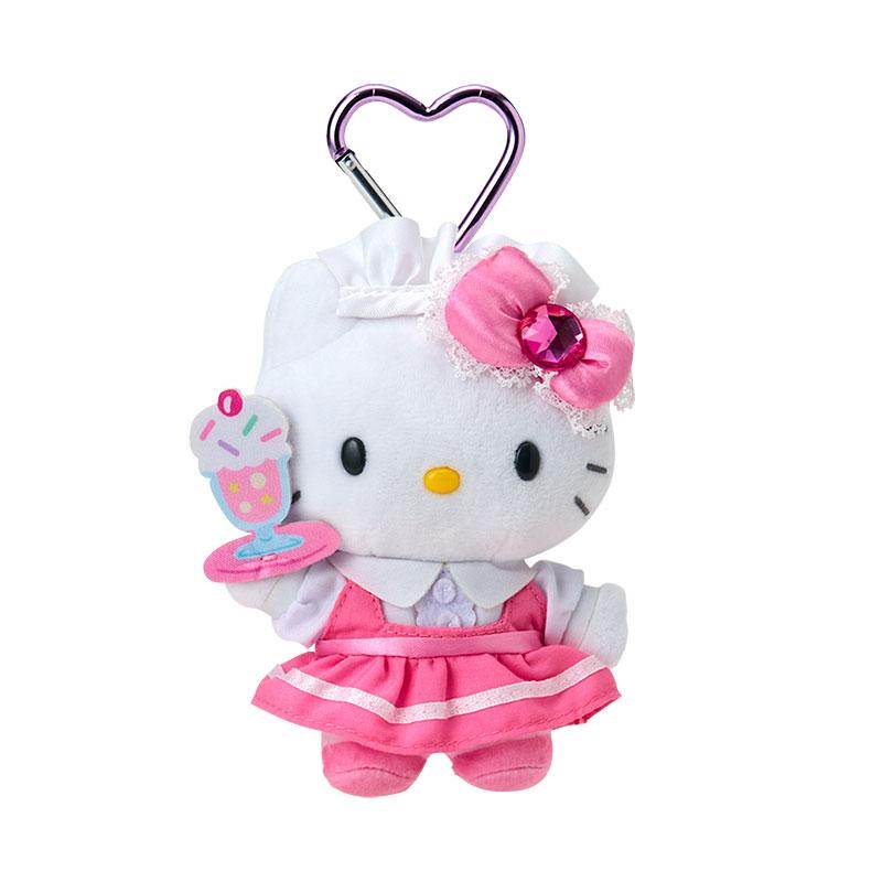 Hello Kitty Plush Mascot Holder Keychain Maid Pink Sanrio