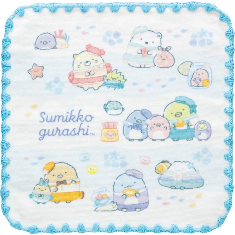 Sumikko Gurashi Towel Handkerchief Blue Penguin Lagoon San-X Japan 2025