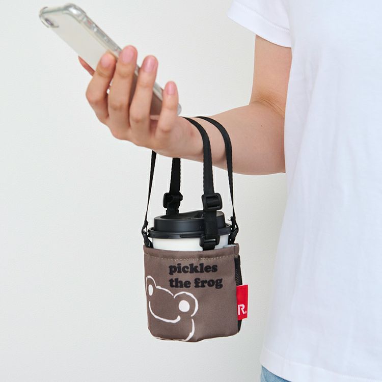 Pickles the Frog Tote Bag ROOTOTE IP. Roo Cup Drink Holder Brown Japan