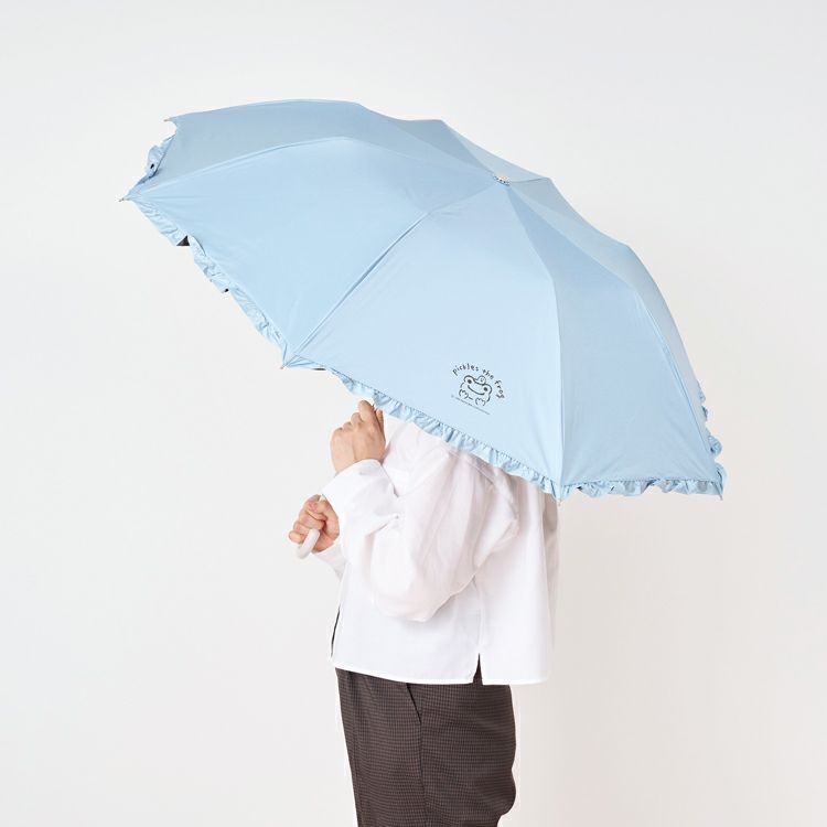 Pickles the Frog Folding Umbrella Frill Sax Blue Japan 2025