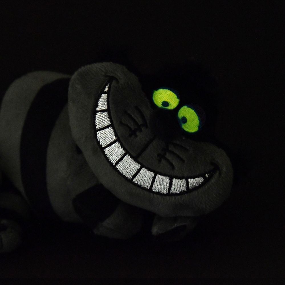 Cheshire Cat Plush Keychain Phosphorescent Black Disney Store Japan Alice