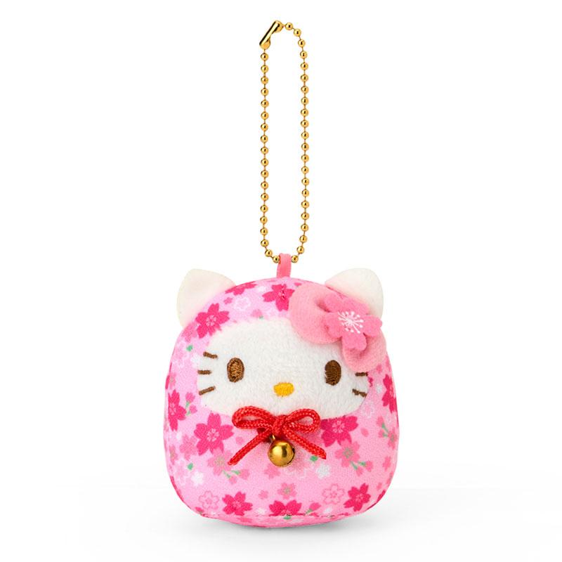 Hello Kitty Plush Mascot Holder Keychain Daruma Pink Sakura Sanrio Japan 2025