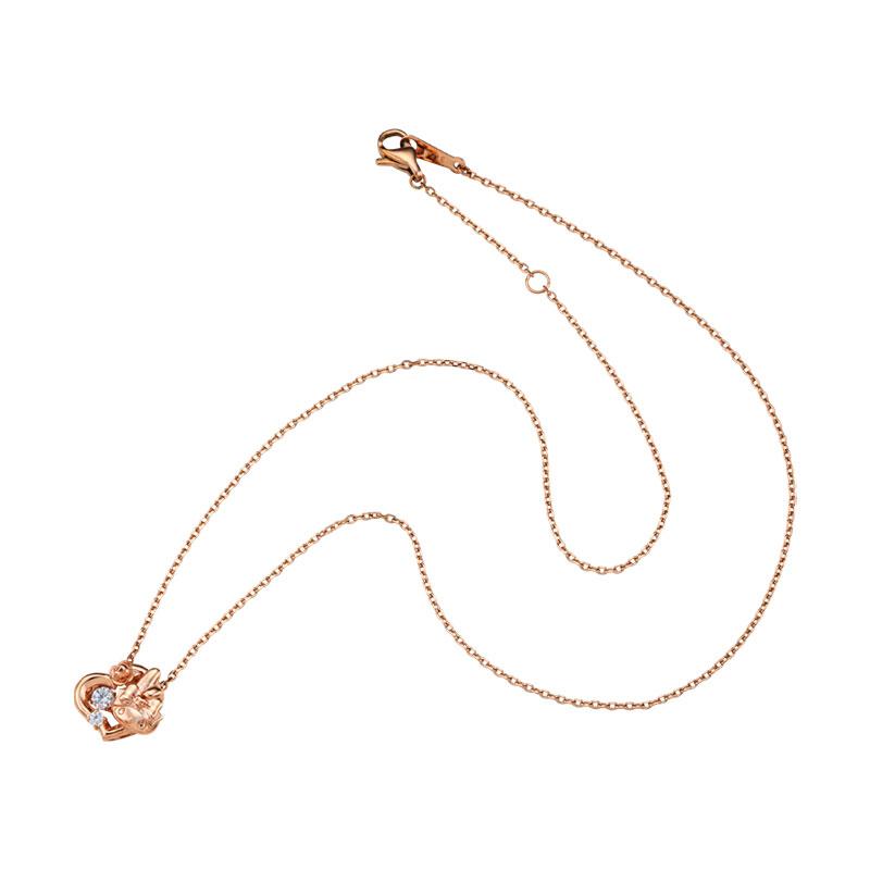 My Melody 50th Anniversary Dancing Stone Necklace Heart Pink Gold Sanrio Japan