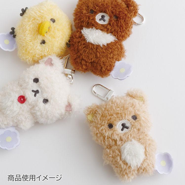 Korilakkuma Fluffy Plush Keychain BASIC RILAKKUMA Flower San-X Japan 2025