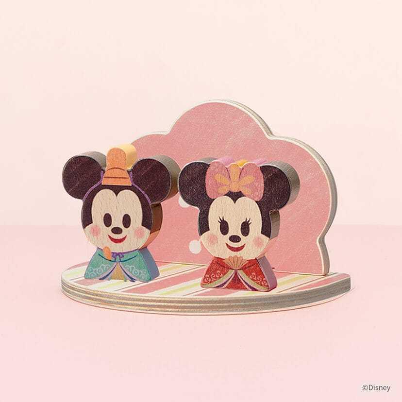 Mickey Minnie KIDEA Toy Wooden Blocks Peach Doll's Festival Disney Store Japan