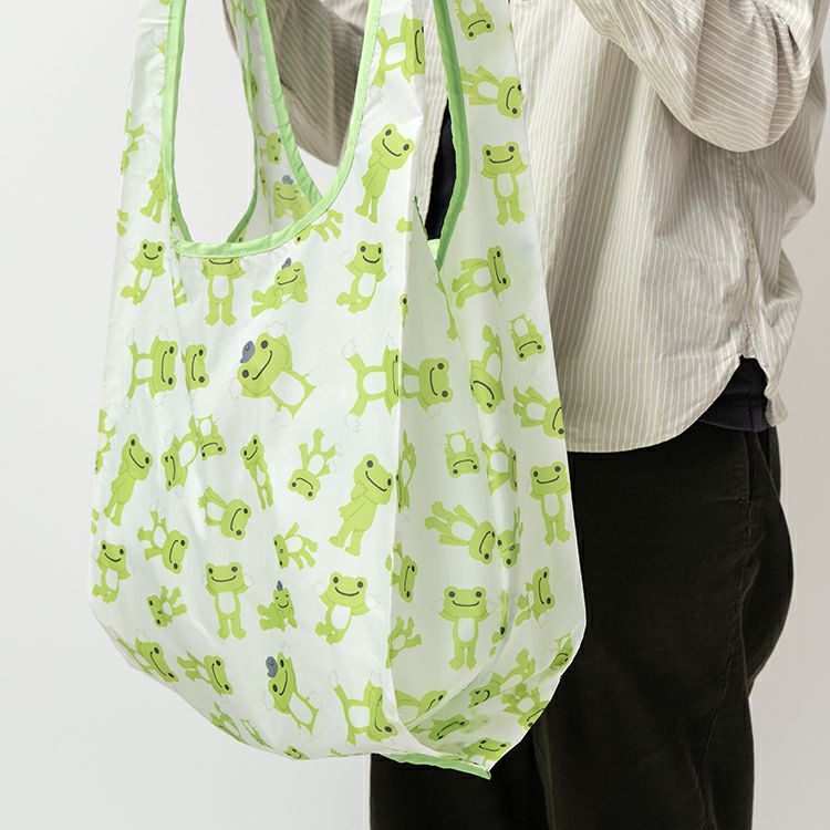 Pickles the Frog Eco Shopping Tote Bag Face Beige Japan 2025