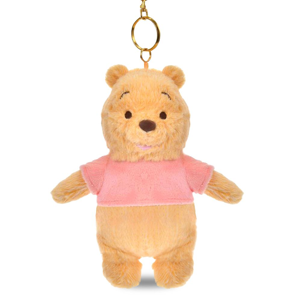 Winnie the Pooh Snow Plush Keychain Reversible White Pooh Disney Store Japan